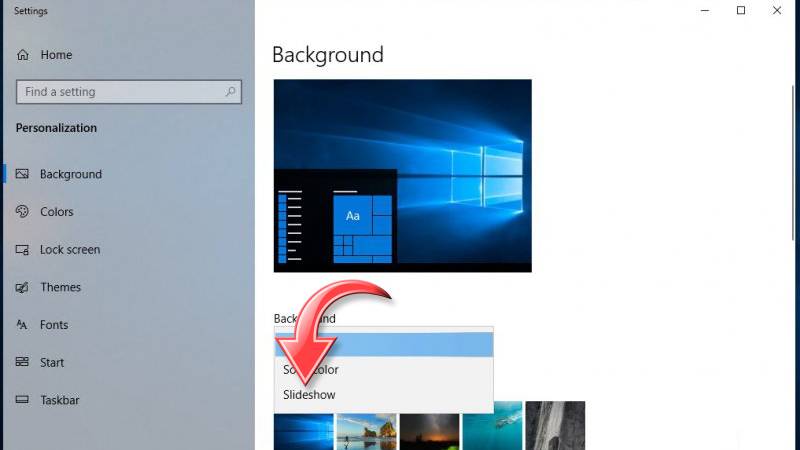 como cambiar fondo del tema a Imagen Windows 10